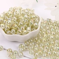 Macro detail of 8mm acrylic beads with glitter and iridescent finish for DIY jewelry - 8mm (100pcs/Pack) / Matcha Green