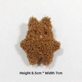 Sherpa fleece cartoon bear plush accessory measuring 8.5cm x 7cm in caramel brown - Brooch Style / Dark Brown Bunny