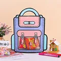 Cartoon schoolbag shaped self-sealing snack bag in purple and blue with clear window - Large / Lilac Purple