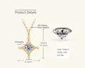Golden S925 sterling silver four-point star necklace featuring a 5mm D color Moissanite stone - Gold - Four-pointed Star (0.5ct)