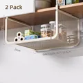 Extendable cream carbon steel under-cabinet hanging basket, length 40.5-64.8cm - Expandable Style 2PCS Adjustable / Cream