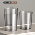 Three-piece set of large smoky gray transparent desktop trash cans in minimalist style - 3 Pack / Large / Transparent Clear