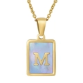 Blue Shell Letter M Style (With Chain)