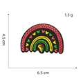 Rainbow heart embroidered patch for bags, 6.5x4.5cm size with detailed colorful stitching - Style 8 (Cultural Rainbow)