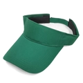 Dark green cotton sun visor hat with adjustable back strap for outdoor sports - Green