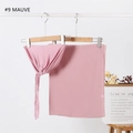 Detail of mauve modal inner cap and matching chiffon hijab set on a wooden hanger - No.9 (Mauve)