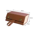 Custodia pieghevole in pelle PU marrone con 2 scomparti e manico per occhiali da sole - 2 Slot Con Maniglia / Marrone