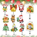 DIY Christmas 5D Diamond Painting Retractable Badge Reels with 10 Festive Holiday Designs - Christmas Series / Single Piece