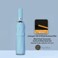 Sky blue 24-rib automatic folding umbrella with UPF 50 plus protection for sun and rain - [24-rib Double-rib Design + Reinforced Wind Resistance] 12k Fully Automatic Umbrella Sky Blue. / Gift Box Not Included