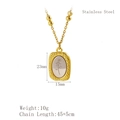 Bicolor Rosen-Relief-Anhänger aus Edelstahl in Gold und Silber für Damen Mode-Stil - Zweifarbige Quadratische Rosenplakette (LN1900 Gold)