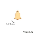 Solid gold stainless steel bell charm for DIY jewelry, size 7.6x10.3mm weighing 0.4g - Gold Color Jingle Bell