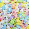 Close-up of colorful resin candy charms with heart details for DIY nail art and crafts - Heart Candy