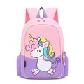 Pink and purple toddler backpack with cute cartoon unicorn design and mesh side pockets - Unicorn Pink Purple