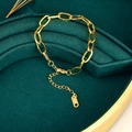 Elegante bracciale a maglie ovali in acciaio inossidabile placcato oro 18 carati - 20cm / Oro 18K