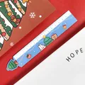 Regla magnética navideña azul de 15cm con dibujos animados para estudiantes - Árbol de Navidad / 15CM