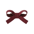 Handmade burgundy fabric bow hair clip for girls with a fully wrapped crocodile clip - Burgundy