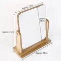 Rotating desktop wooden makeup mirror with detailed size dimensions in centimeters - Rotating Small (21*13*18)