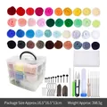 Kit infusore ad ago fai-da-te con 40 colori di lana e set attrezzi in scatola - 40 Colori 3g Lana + Attrezzi + Scatola a 3 Strati