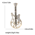 Eleganter Gold-Gitarren-Anstecker mit Strass, minimalistischer Schmuck für Damen - Gold