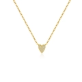 Elegant gold S925 sterling silver heart pendant necklace with shimmering CZ stones - 18K Gold