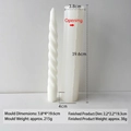 Stampo in silicone per candele a spirale con fessura per una facile estrazione, 19,6 cm - Stile a forma di spirale (H-0328)