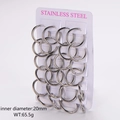 Minimalist silver stainless steel hoop earrings set with 20mm inner diameter - 2.5mm Wire 20mm Inner Diameter / Steel