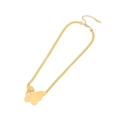 Golden snake chain necklace featuring a butterfly pendant and lobster clasp closure - 5# Butterfly