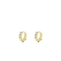Minimalistische S925 Silber Creolen mit 18K Vergoldung und drei funkelnden Zirkonias - 925er Silber / Gold
