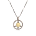 Collana punk con segno di pace e faccina dorata con occhi a cuore in argento invecchiato - Segno della Pace Smiley
