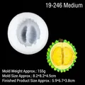 3D durian silicone mold for candle and soap making showing the white mold and lifelike fruit - 2# Medium Durian / Clear