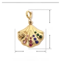 Golden stainless steel shell pendant with multi-colored rhinestones and 24mm height - YF282-Colorful Stone Shell