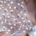 Blue and white floral nail art stickers TS-606 with thin adhesive film texture - Blue and White Floral Style (TS-606)