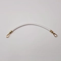 Detail of white leather handbag handle with gold swivel hooks for DIY strap replacement - 50cm / White with Gold Hook