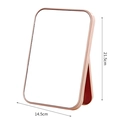 Portable folding desktop makeup mirror in rose pink, size 21.5cm by 14.5cm - Large Nordic Pink (Thickened)