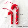 Knitted Christmas candy cane ornaments in red, green and white stripes, 13cm and 20cm sizes - Red Striped Candy Cane (2 Pieces)