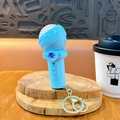 Creative blue mini microphone recording keychain cute bag charm and student gift toy - Happy Microphone (Fun Recording Mic Pendant) / Blue