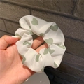 Witte chiffon scrunchie met groene hartjes en elegante geplooide textuur voor haar - 1# Groen Hart