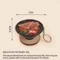 7cm simulation ramen bowl keychain with realistic meat and scallion toppings - Beef Noodles - Keychain Style