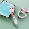 Christmas snowman 4-color ballpoint pen with transparent barrel and white silicone grip - Christmas Series 3-Snowman