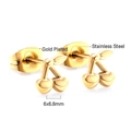 Gold plated stainless steel cherry heart stud earrings in a dainty 6x6.6mm size - Cherry (EA137601G) / Gold