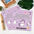 Cute unicorn coloring book for kids with bold easy patterns on purple cover and white desk - Unicorn (TS04-Unicorn)