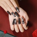 JP1293-Matte Black White Snowflake