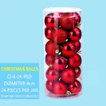 Lot de 24 boules de Noël rouges de 4cm avec finitions brillantes, mates et pailletées - 4cm (Ensemble de 24) / Rouge