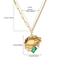 Detailed size specifications for gold pearl and emerald gemstone heart pendant necklace - Wrinkled Pearl Emerald Zirconia (G1117260)