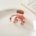 Pince à cheveux minimaliste en métal rose doré en forme de pieuvre à texture rayée - Griffe Or Rose