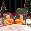 Carte de Noël 3D en relief bleu foncé avec dorure à l'or et motif renne animé - Renne de Noël