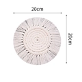 Sottobicchiere macramè bianco fatto a mano con frange e diametro di 20 cm - Stile Rotondo 2 / Bianco Sporco