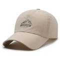 Beige sneldrogende sportpet met berglogo en ademende ventilatieopeningen - Verstelbaar / Khaki