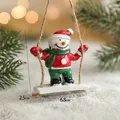 Resin Christmas snowman swing figurine with festive clothes for holiday home decor - Snowman Swing Pendant