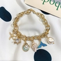 44# Gold Ocean Theme Multi-Pendant Bracelet